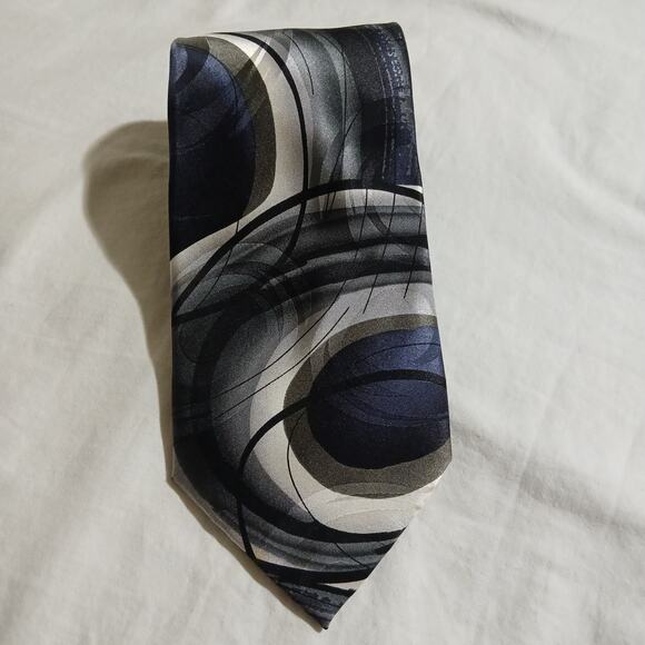 J.Garcia Mickey Limited Edition Collection Forty-Five 100%Silk Grey/Blue/Black - Picture 2 of 8